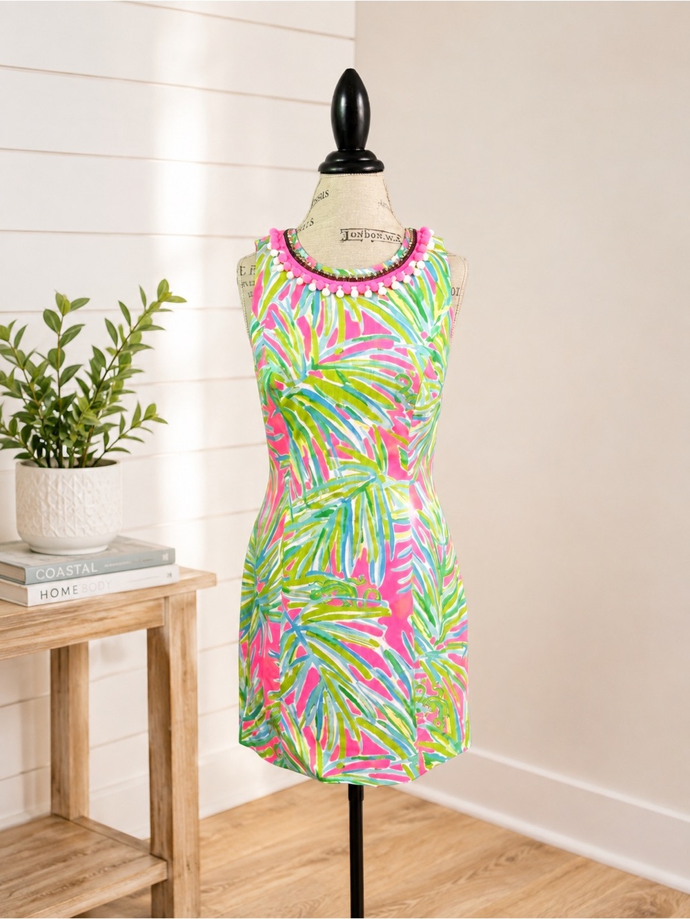 Lilly Pulitzer Mila Shift Dress Tiki Pink Royal Lime Rare NWT Size 4